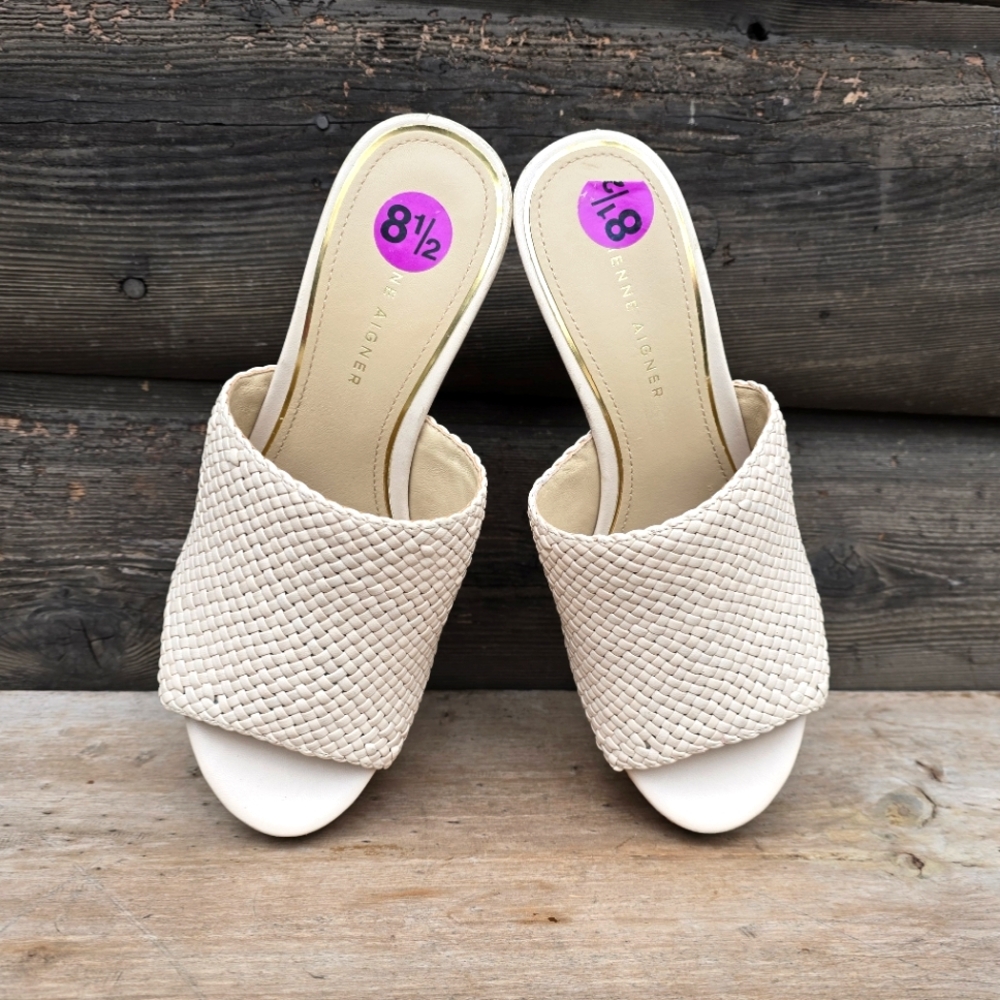 Etienne Aigner Daiquiri Costal Boho Luxe Mule Platform Cork Wedge Sandals 8.5M - Picture 7 of 16